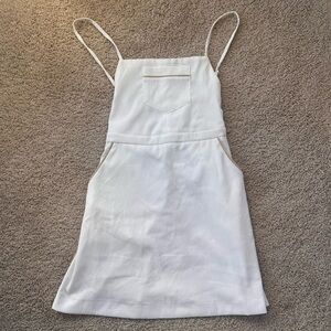 White overall style dress